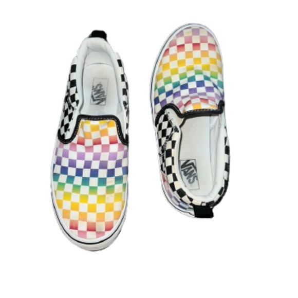 Vans Shoes - Vans Checkered Rainbow Slide-On Sneakers